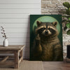 Maxcorners Funny Raccoon Fukin Finger Canvas Wall Art – Hilarious Gift for Hunters, Men & Cabin Decor