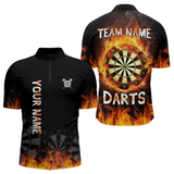 Maxcorners Fire Skull Multi-Flame Dartboard Custom Dart Shirts For Men, Dart Team Jerseys LM105