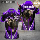 Maxcorners Bowling Lightning Bowling Ball Character Multicolor Customized Name, Team Name 3D Shirts