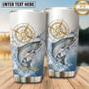 Maxcorners Fishing Tumbler Nautical Compass Splash Design Personalized Name Tumbler (13 Species)
