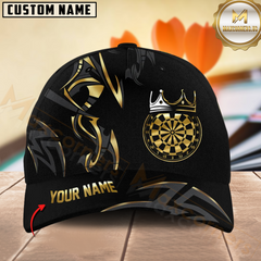 Maxcorners Darts Golden Crown King Multicolor Option Personalized Name 3D Cap