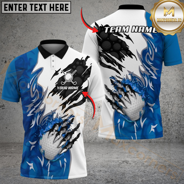 Maxcorners Savage Swing Golf Polo Personalized Name, Team Name 3D Shirt (4 Colors)