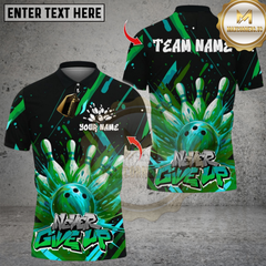 Maxcorners Bowling Graffiti Splash Paint Multicolor Customized Name, Team Name 3D Shirts