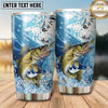 Maxcorners Fishing Tumbler Aqua Doodle Splash Design Personalized Name Tumbler (13 Species)