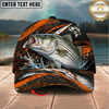 Maxcorners Fishing Orange Lightning Water Splash Personalized 3D Cap (12 Fish Species)
