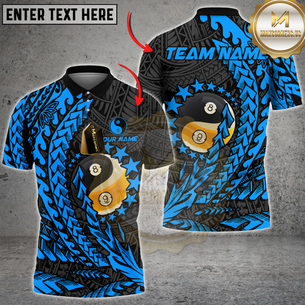 Maxcorners Billiards Yin And Yang Ball 8&9 Multicolor Customized Name, Team Name 3D Shirt