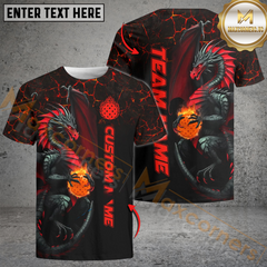 Maxcorners Pickleball Dragon Personalized Name, Team Name Unisex Shirt