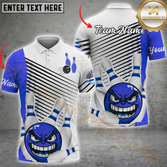 Maxcorners Bowling Shirt Angry Ball & Pins Cartoon Style Multicolor Personalized 3D Shirt