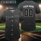 Maxcorners Minimalist Baseball Jersey For Men - Custom Name & Number Design | Black LM2608