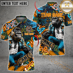 Maxcorners Graffiti Chimp Darts Jersey Multicolor Option Customized Name, Team Name 3D Polo Shirt