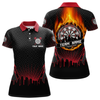 Maxcorners Fire Flame Dartboard In City Champion World Dart Shirts For Men, Dart Jerseys LM054