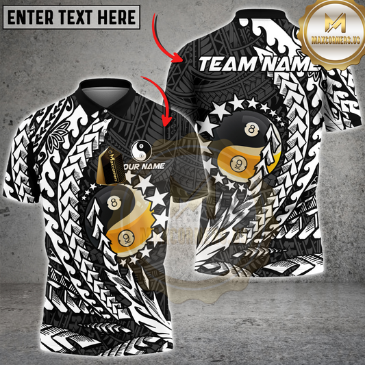 Maxcorners Billiards Yin And Yang Ball 8&9 Multicolor Customized Name, Team Name 3D Shirt