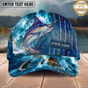 Maxcorners Fishing Ocean Splash Fish Scale Multiple Options Personalized Name 3D Cap  (12 Fish Species)