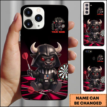 Maxcorners Bull Warrior Darth Style Funny Dartboard Personalized Name 3D Phone Case