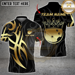 Maxcorners Bowling Crown Golden Multicolor Customized Name, Team Name 3D Shirts