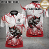 Maxcorners Wolf Strike Golf Polo Personalized Name, Team Name 3D Shirt (4 Colors)