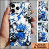 Maxcorners Bowling Bull Fire Strike Multicolor Personalized Name 3D Phone Case