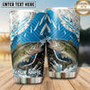 Maxcorners Fishing Tumbler Blue Ice Shard Mountain Design Personalized Name Tumbler (13 Species)
