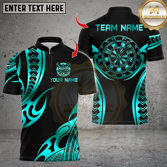 Maxcorners Polynesian Tattoo Dartboard Multicolor Customized Name, Team Name 3D Shirts