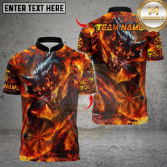 Maxcorners Darts Flame Wolf Dartboard Multicolor Customized Name Team Name 3D Shirts 9