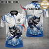 Maxcorners Wolf Strike Golf Polo Personalized Name, Team Name 3D Shirt (4 Colors)