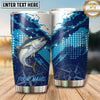 Maxcorners Fishing Tumbler Blue Pixel Ocean Wave Design Personalized Name Tumbler (13 Species)