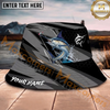 Maxcorners Fishing Gray Strike Splash Personalized Name 3D Bucket Hat (12 Fish Species)