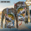 Maxcorners Fishing Skin Fish Sport Jersey Sun Protection Personalized Name, Team Name Long Sleeve Shirt