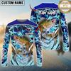 Maxcorners Fishing Blue Fiction Sea Custom Name & Team Name 3D Shirts