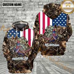 Maxcorners America Pheasant Hunting Camo All Over Print Shirt Best Gift For Hunter