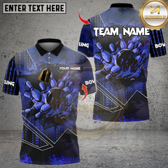 Maxcorners Flame Fire Bowling Multicolor Customized Name, Team Name 3D Shirts