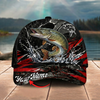 Maxcorners Fishing Black Red Lightning Splash Personalized 3D Cap (12 Fish Species)