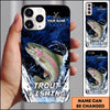 Maxcorners Blue Hexagon Water Splash Personalized Name Phone Case (13 Fish Species)