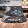 Maxcorners Fishing Dark Skull Fishing Adventure with Bold Rod Personalized Name 3D Bucket Hat (13 Fish Species)