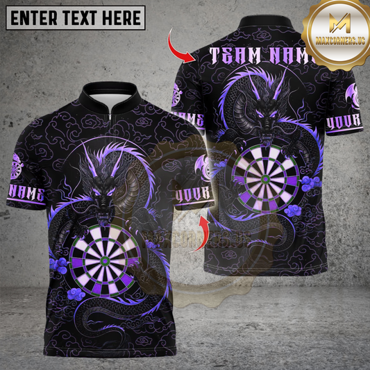 Maxcorners Darts Dragon Asian With Dartboard Multicolor Customized Name, Team Name 3D Shirts