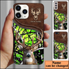 Maxcorners Deer Hunting Leather Pattern Personalized Name Phone Case (4 colors)
