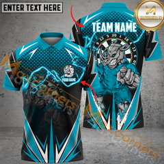 Maxcorners Darts Funny Smoke Customized Name, Team Name 3D Polo Shirt