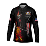 Maxcorners Custom Skull Golf Polo Shirt, Mens Golf Gift, Funny Golf Shirt