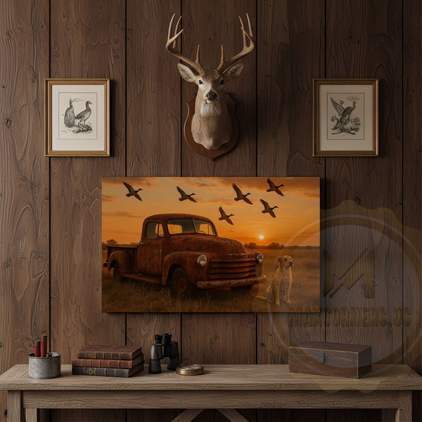 Maxcorners Deer Relaxing on Sofa with Wine Glass Wrapped Canvas