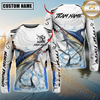 Maxcorners Fishing White Black Curve Pattern Design Custom Name & Team Name 3D Shirts