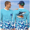 Maxcorners Custom Name Fishing Shirt for Men, Short Sleeve Saltwater Ocean Fishing Shirt, Fishing UPF Shirts