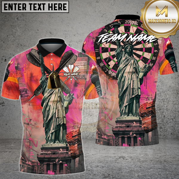 Maxcorners Dart Shirt Liberty Urban Art Dartboard Multioptions Personalized Name, Team Name Unisex 3D Shirt (4 Colors)