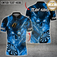 Maxcorners Darts Flaming Skull Fire Board Multicolor Customized Name, Team Name 3D Shirts