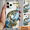 Maxcorners Fishing Phone Case Splash Water Gold Lightning Pattern Personalized Name Phone Case (8 Fish Species)