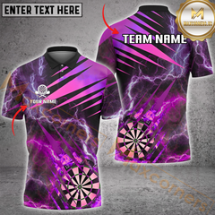 Maxcorners Thunder Lightning Darts Jersey Multicolor Option Personalized Name, Team Name 3D Polo Shirt
