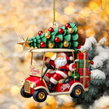 Maxcorners Santa Claus Golf Cart Xmas Decorations, Golf Christmas Ornament, Golf Gift Idea, Christmas Golf Gift