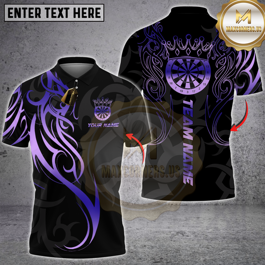 Maxcorners Darts Sport King Crown Target Multicolor Customized Name, Team Name 3D Shirts