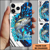 Maxcorners Fishing White Scale Water Splash Multicolor Options Personalized Name Phone Case (12 Fish Species)