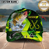 Maxcorners Fishing Green Neon Hook Splash Multiple Options Personalized Name 3D Cap (12 Fish Species)