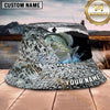 Maxcorners Fishing Lightning Storm Fishing with Dramatic Graphic Personalized Name 3D Bucket Hat (13 Fish Species)